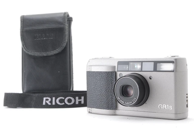 [Exc+5 w/ Case] Ricoh GR1s QD Silver Point & Shoot 35mm Film Camera From JAPAN