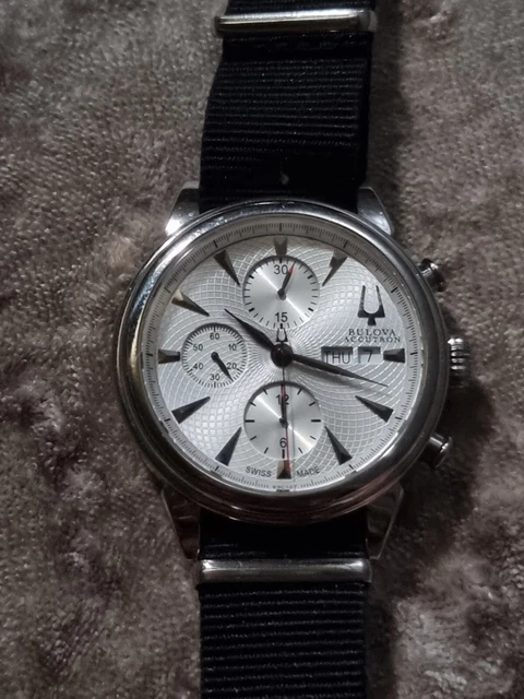 BEAUTIFUL WORKING MENS BULOVA ACCUTRON GEMINI 63C107 AUTOMATIC