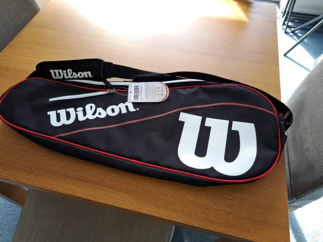 Wilson 3 Tennis Racket Bag BRAND NEW, Shoulder Strap + zip pocket