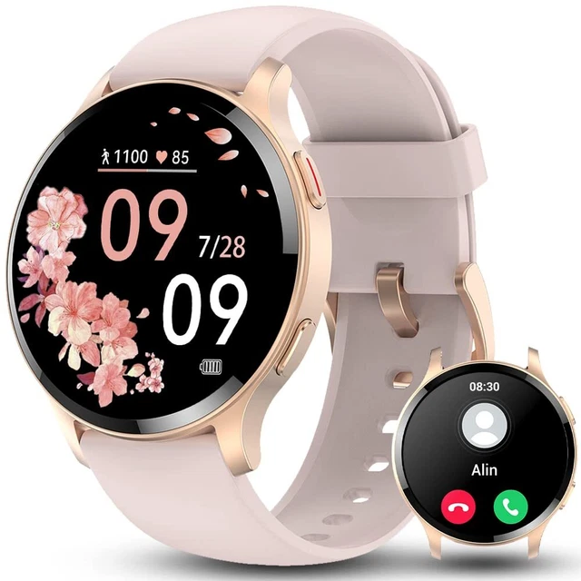 Montre Connectée Femme 1.39" Bluetooth - Appels, IP68, 100 Sports, Suivi Santé - Or Rose