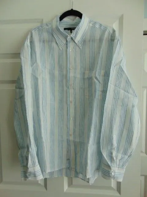 Italian Designer "Les Copains"  Men New Linen Shirt. Made In Italy.