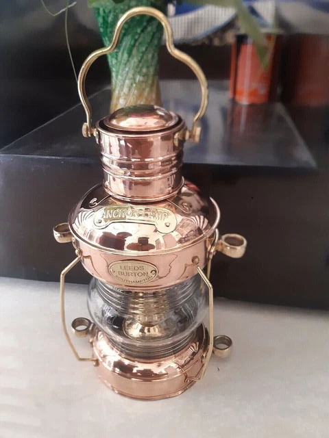 Anker-Öllampe aus Messing und Kupfer, nautische Maritime