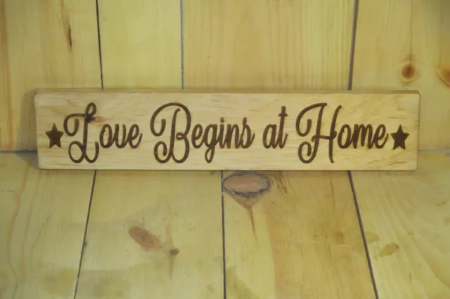 Love begins at home Country farmhouse cabin Rustic Primitive wood Sign USA