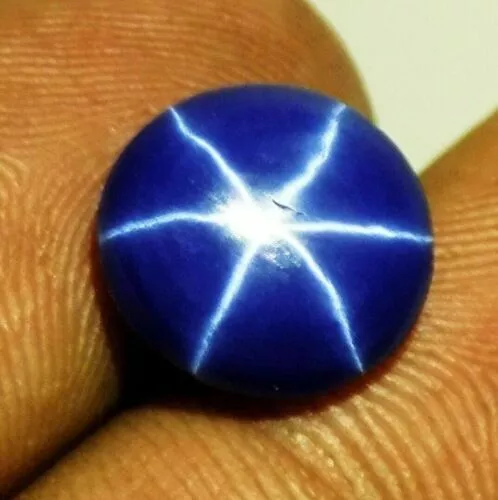5.10 Ct Natural 6 Rays Blue Star Sapphire Round Shape Certified Gemstone
