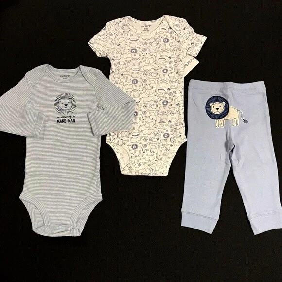 Carters Baby Boys 3 pc Outfit Set Size 3-18 Months 100% Cotton Soft Comfortable