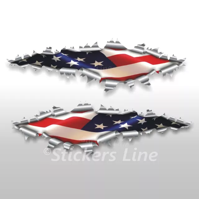 Adesivi bandiera AMERICANA American flag stickers cm125