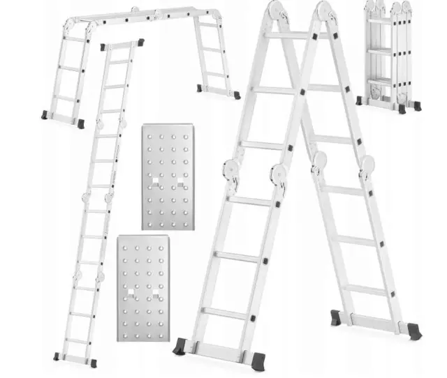 ÉCHELLE ARTICULÉE EN ALUMINIUM Multifonctions 4x3 HIGHER + plateforme 150kg 4.3m