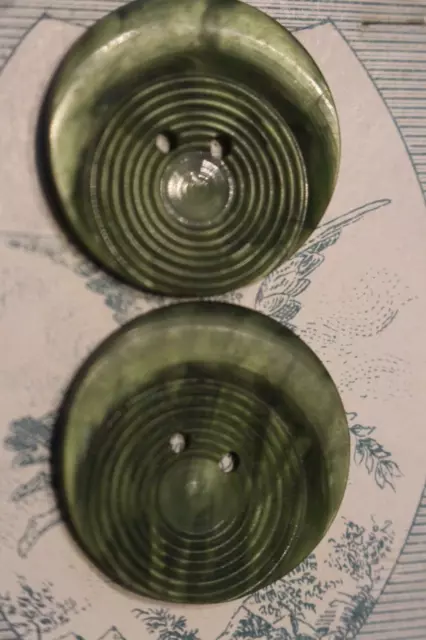 BOUTON ANCIEN COUTURE galalithe verte  tête 2,7 cm