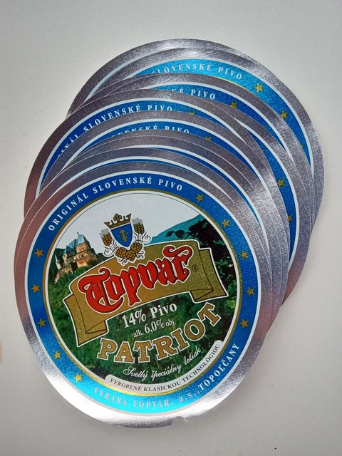 Lot of 50 TOPVAR PATRIOT Beer Labels Czech Republic