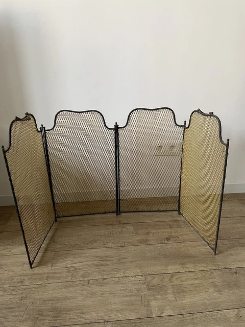 Pare-feu De Cheminée VEVOR 3 Panneaux 122x77 Cm - En Fer Noir Vintage, Pliable, Sécurité