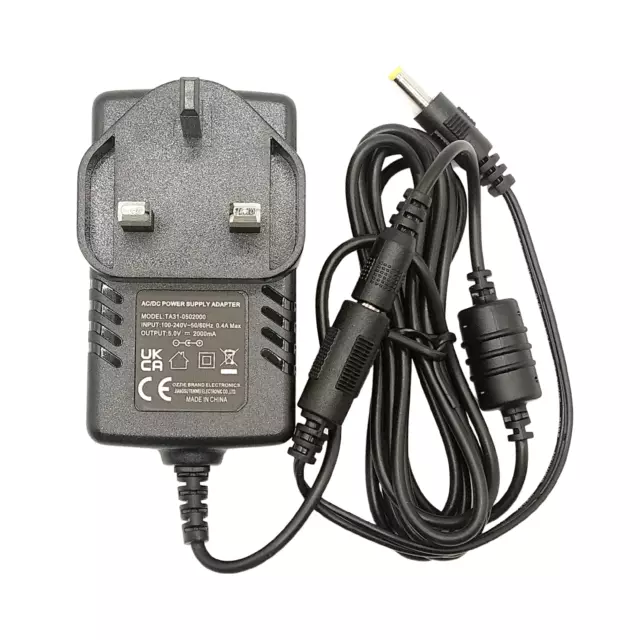 UK 5V 2A 2000mA Mains AC-DC Adapter Power Supply Charger 4mmx1.7mm 4x1.7 Plug