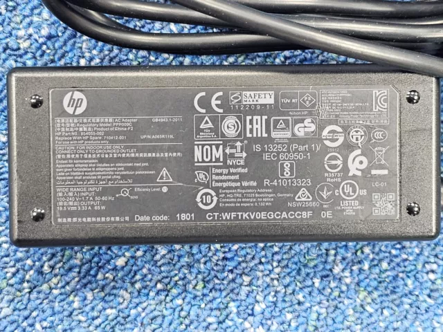 Genuine HP 65W Laptop Charger AC Power Adapter 854055-003 710412-001 19.5V 3.33A 2