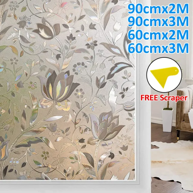 2/3M 3D Window Glass Film Static Cling Glueless Reusable Removable Privacy Decor