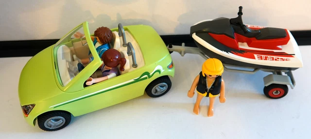 Playmobil La Voiture De Ville Avec 3 Personnages + Remorque Et Jet Ski 2