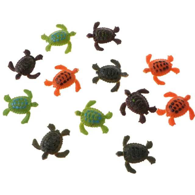 Lot von 12 Plastiktiere Schildkröte Modell Figuren Kinder Spielzeug Party