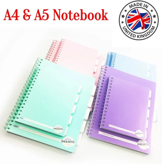 2x A4 Spiral Notebook Note Pad Wired Lined Ruled Paper Jotter Journal 80 Pages | UK