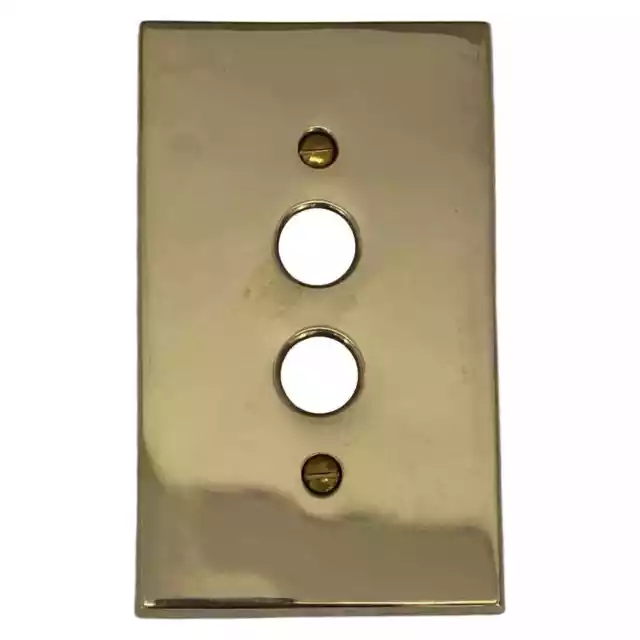 Heavy Push Button Switch Plate Cover Cast Brass