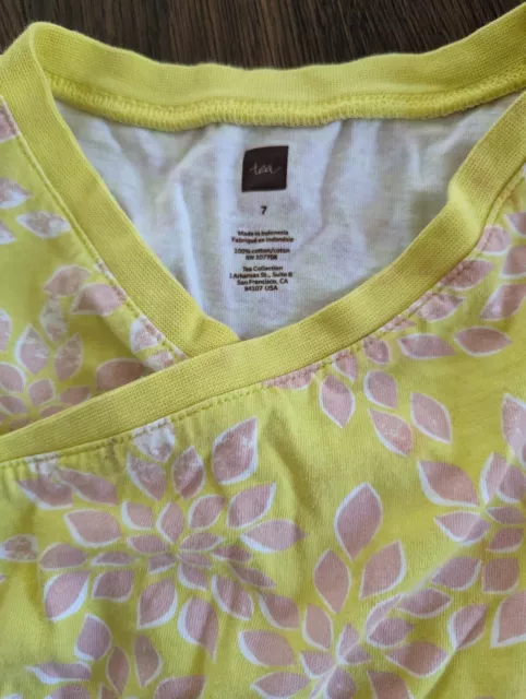 Size 7 Tea Collection Girl Yellow Dress Floral Nordstrom 2