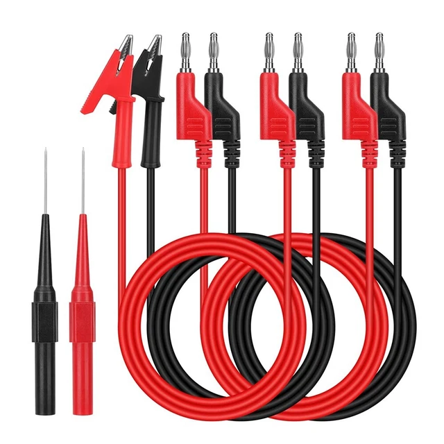 Reliable and Safe Banana Plug Cable Set with Test Probes for Electrical Repairs