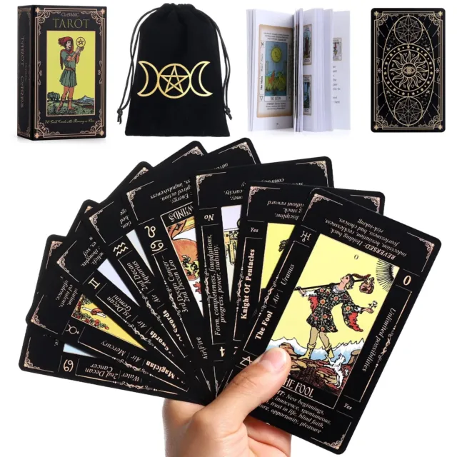 Tarot Cards with Guide Book & Linen Carry Bag, 78 Classic Original Tarot Card...