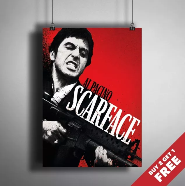 A3 or A4 Size * SCARFACE 1983 Movie Poster * Al Pacino Picture Glossy Art Print