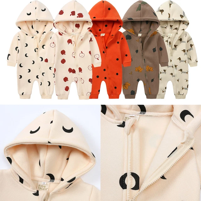 Newborn Baby Boy Girl Kids Bear Hooded Romper Jumpsuit Bodysuit Clothes Outfits