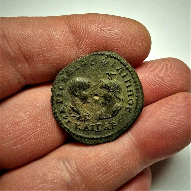 Ancient Philip II and Serapis, AE29 of Tomis, Thrace. AD 244-247.