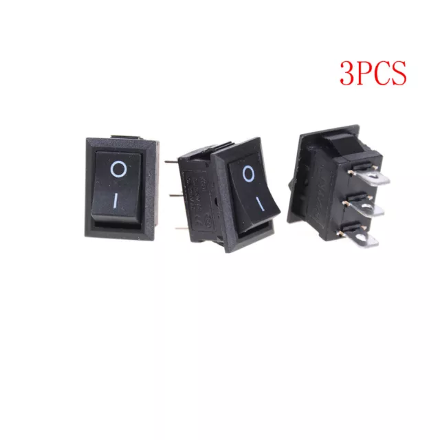 Interruttore a dondolo 3X 6A/250VAC 10A/125VAC nero al neon illuminato on/off SPST*/t