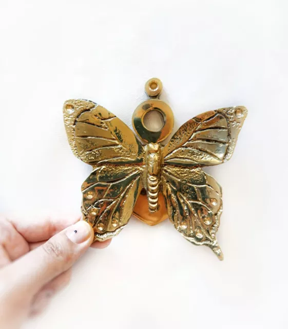 Solid Brass Door Knocker, Butterfly Shaped