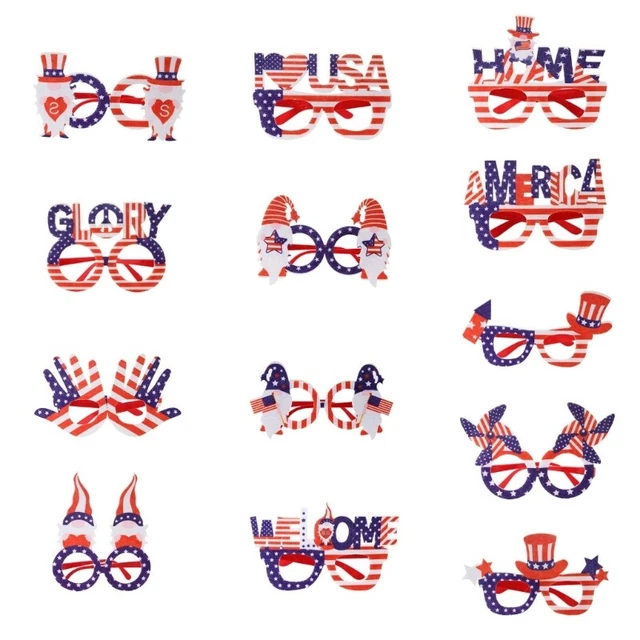 Independence Day Glasses 4th of July Accessories American Flag Gnomes Eyeglasses