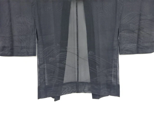 44730# Japanese Kimono / Antique Haori For Summer / Woven Wave