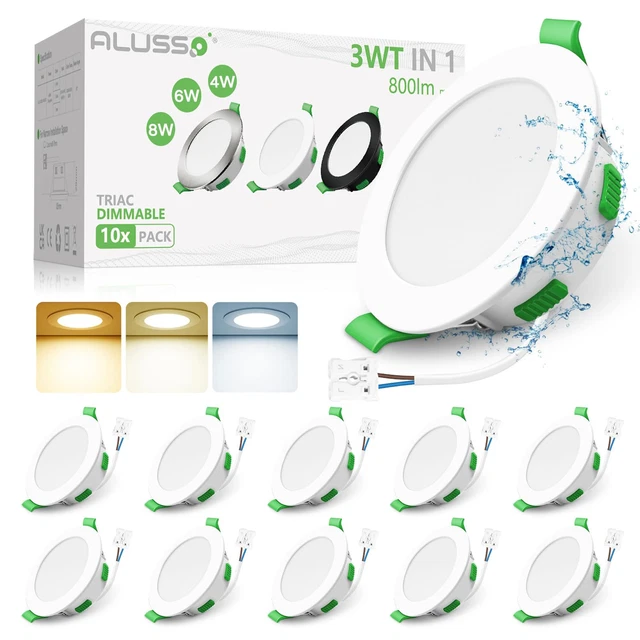 Faretti LED Da Incasso NRGDILY 9W 810lm | Quadrati, Bianco Freddo 6500K, Set Di 2, Foro 130-140mm
