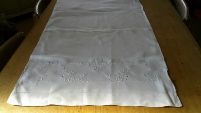 Vintage Hand Embroidered Irish Linen Pillowcase