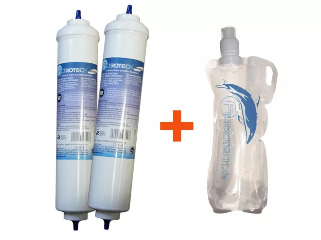 2 externe Wasserfilter für SBS-Kühlschränke DA2010CB + BONUS Faltflasche