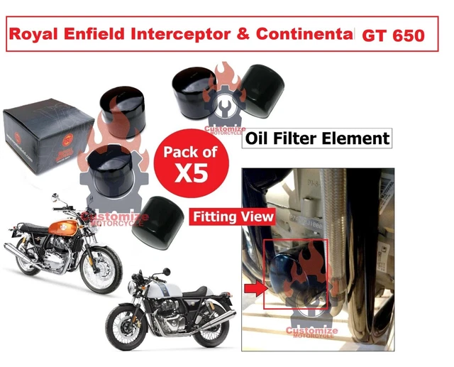 ROYAL ENFIELD &INTERCEPTOR 650 & Continental GT 650 Oil Filters Pack of