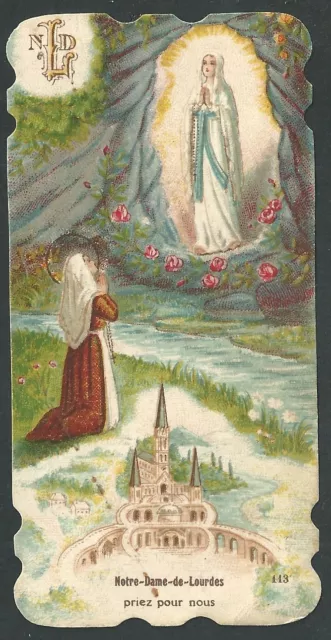 Estampa antigua Virgen de Lourdes andachtsbild santino holy card santini