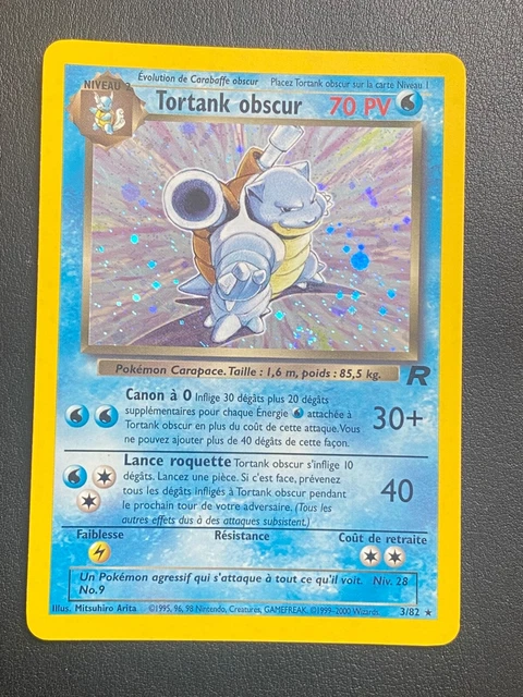 Pokemon Cards Fr Wizards Team Rocket - Tortank Obsc 3/82 Holo Swirl - Exc