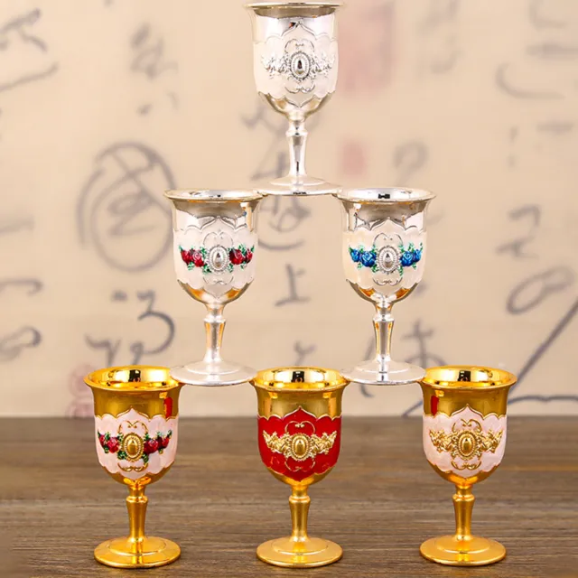 Wine Glass Floral Design Drinkware Vintage Flower Pattern Banquet Party Dining
