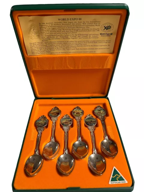 World Expo 88 Brisbane Set of 6 Collectable Spoons