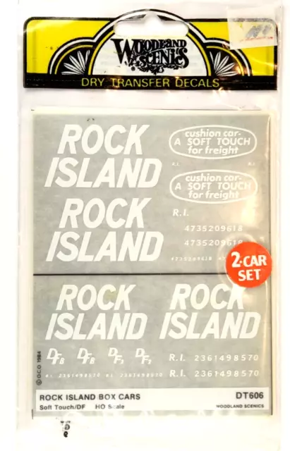 Woodland Scenics Dry Transfers #DT606 Rock Island Box Cars (2-Car Set)