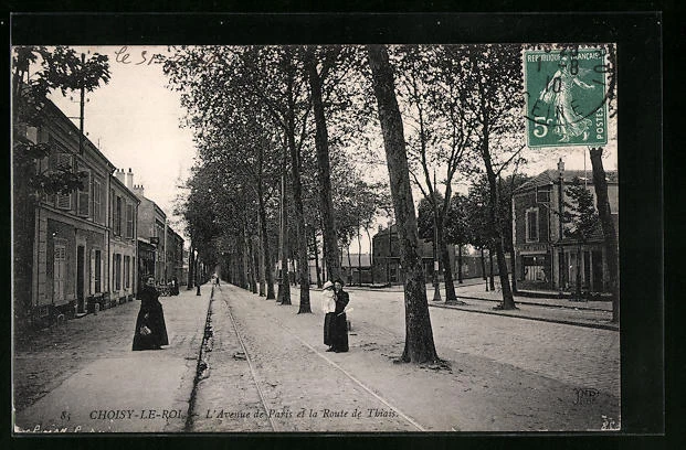 CPA Choisy-le-Roi, L´Avenue de Paris et la Route de Thiais 1910
