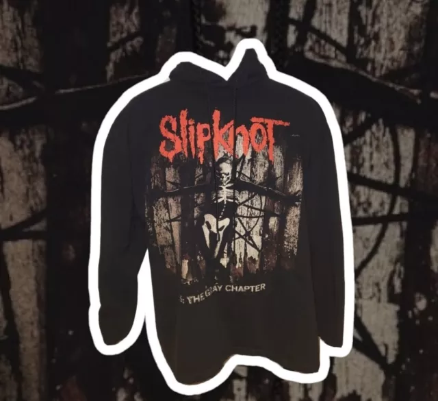 Slipknot The Gray Chapter 2014 Metal Band Hoodie T- shirt  Adult Size XL vguc