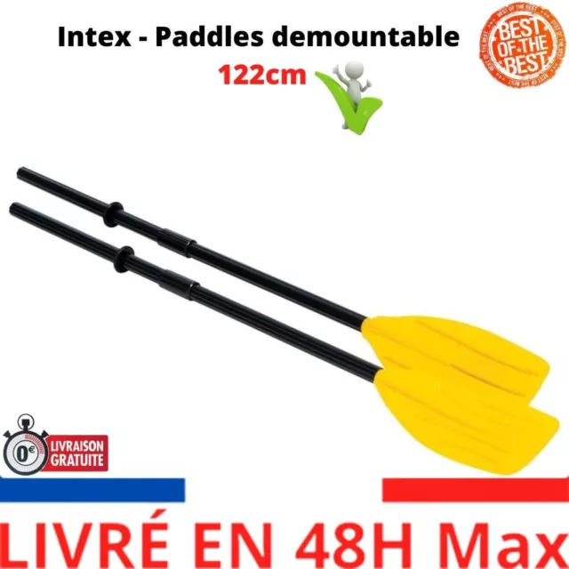 Intex - Paddles demountable 122cm Paire de rames Manche synthétique  haute quali