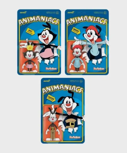 Animaniacs ReAction Figure Set, Yakko, Wakko, and Dot Warner