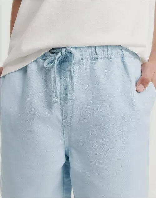NEW! Country Road Teen Cotton Linen Shorts In Pale Blue - Size 16 RRP $59.95