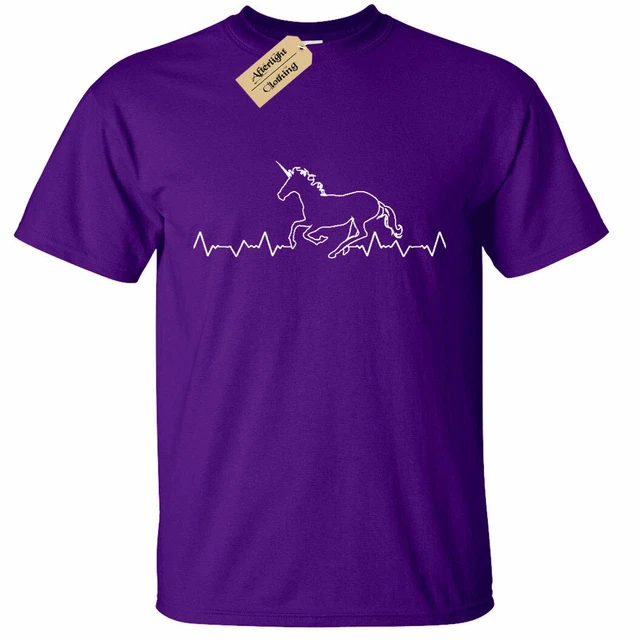 KIDS BOYS GIRLS Unicorn Heartbeat T-Shirt Horse pulse ekg equestrian