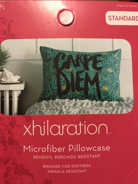 xhilaration "CARPE DIEM" ONE STANDARD Microfiber Pillowcase  NWT