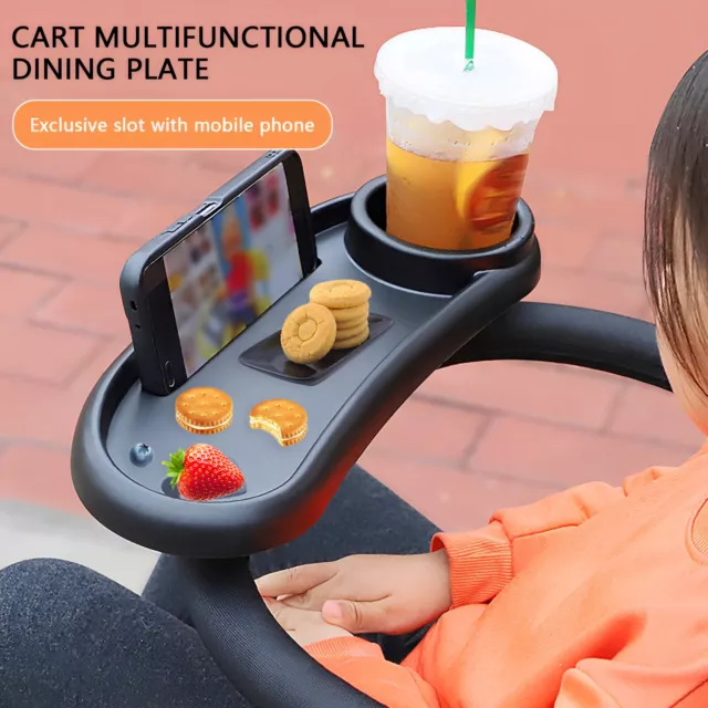 Stroller Snack Tray with Cup Holder Universal Stroller Food Tray Removable faRuF