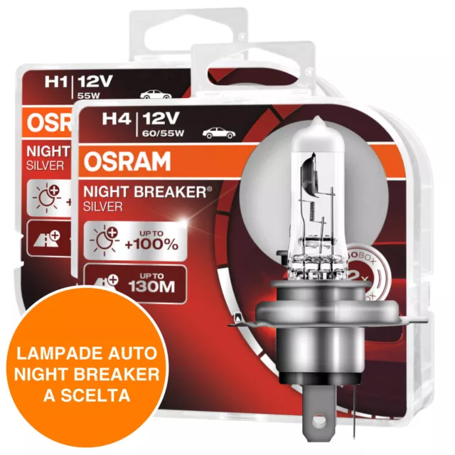 Osram Lampade Alogene Night Breaker Silver Coppia Lampadine Fari Auto Duo Box