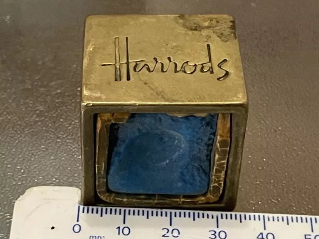 Vintage Harrods Cue Chalk Holder Snooker Pool Billiards VTG Brass? Gold Colour